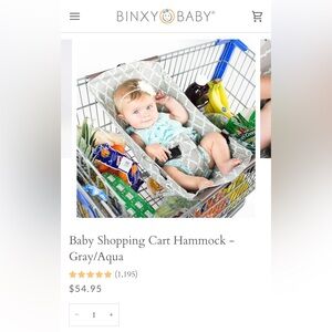 Shopping Cart Hammock - Gray and Aqua